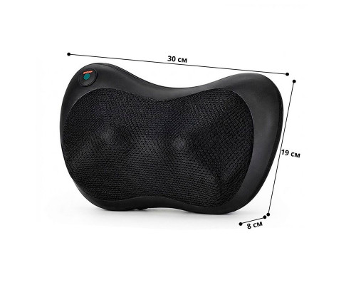 Массажер подушка с вибрацией для дома машины Massage Pillow QY-8028 на 8 роликов Black