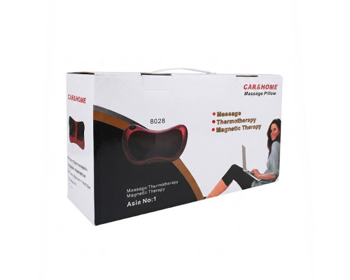 Массажер подушка с вибрацией для дома машины Massage Pillow QY-8028 на 8 роликов Black