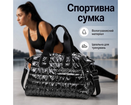 Спортивная сумка HT8264 для спорта фитнеса путешествий женская дорожная с ручками Black