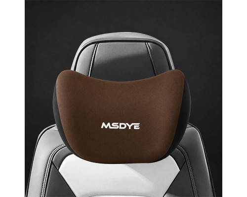Универсальная автомобильная подушка-подголовник MSDYE+ под шею с эффектом памяти ортопедическая Brown