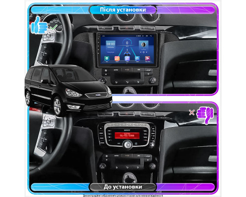Штатная магнитола Lesko для Ford Galaxy II Рестайлинг 2010-2015 экран 9" 4/64Gb 4G Wi-Fi GPS Top
