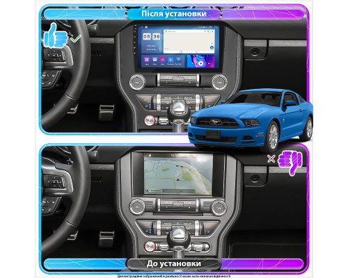 Штатная магнитола Lesko для Ford Mustang VI 2014-2017 экран 9" 4/64Gb CarPlay 4G Wi-Fi GPS Prime