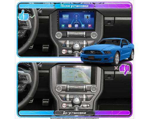 Штатная магнитола Lesko для Ford Mustang VI 2014-2017 экран 9" 4/64Gb 4G Wi-Fi GPS Top