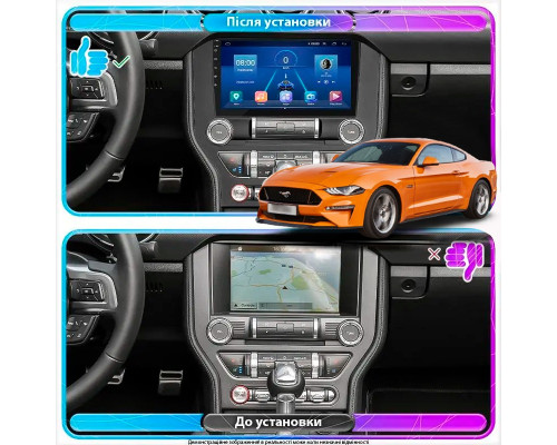 Штатная магнитола Lesko для Ford Mustang VI Рестайлинг 2017-н.в. экран 9" 2/32Gb Wi-Fi GPS Base