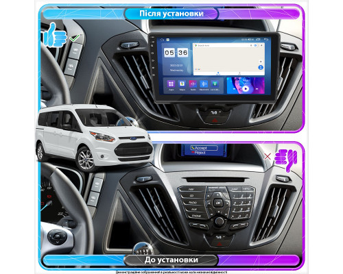 Штатная магнитола Lesko для Ford Tourneo Custom I 2012-2018 экран 9" 4/64Gb CarPlay 4G Wi-Fi GPS Prime