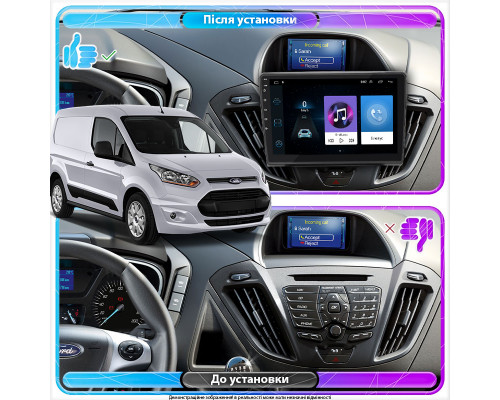 Штатная магнитола Lesko для Ford Transit Connect II 2012-2018 экран 9" 1/16Gb Wi-Fi GPS Base