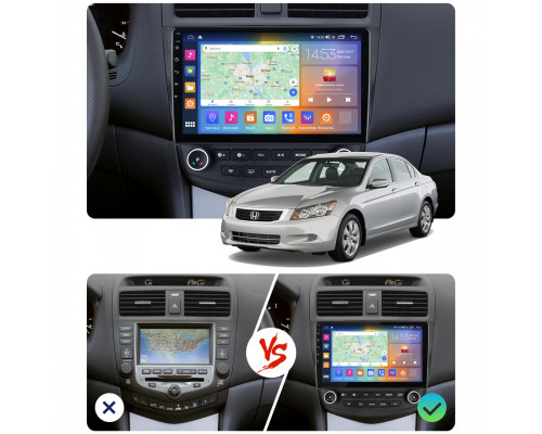 Штатная магнитола Lesko для Honda Accord VII Рестайлинг 2005-2008 экран 10" 2/32Gb CarPlay 4G Wi-Fi GPS Prime
