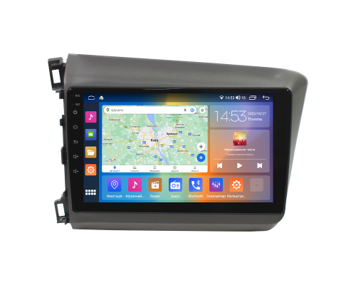 Штатная магнитола Lesko для Honda Civic IX 2011-2015 экран 9" 2/32Gb CarPlay 4G Wi-Fi GPS Prime