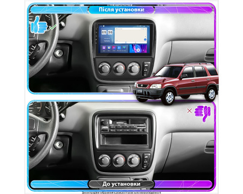 Штатная магнитола Lesko для Honda CR-V I 1995-1999 экран 9" 2/32Gb CarPlay 4G Wi-Fi GPS Prime