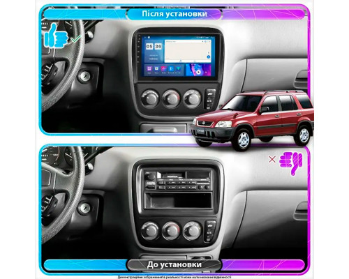 Штатная магнитола Lesko для Honda CR-V I Рестайлинг 1999-2001 экран 9" 4/64Gb CarPlay 4G Wi-Fi GPS Prime