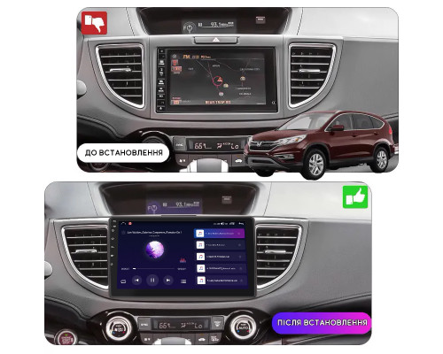 Штатная магнитола Lesko для Honda CR-V IV Рестайлинг 2014-2018 экран 10" 6/128Gb 4G Wi-Fi GPS Top