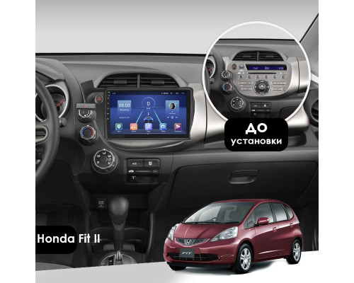 Штатная магнитола Lesko для Honda Fit II 2007-2014 экран 10" 6/128Gb 4G Wi-Fi GPS Top
