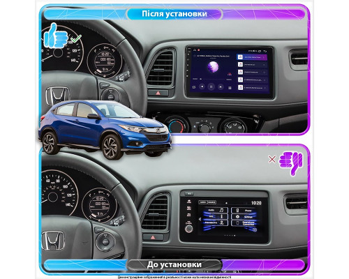 Штатная магнитола Lesko для Honda HR-V II Рестайлинг 2018-н.в. экран 9" 2/32Gb Wi-Fi GPS Base
