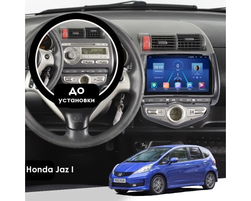 Штатная магнитола Lesko для Honda Jazz I 2001-2005 экран 9" 4/64Gb 4G Wi-Fi GPS Top