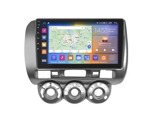 Штатная магнитола Lesko для Honda Jazz I Manual AC 2001-2005 экран 9" 4/64Gb CarPlay 4G Wi-Fi GPS Prime