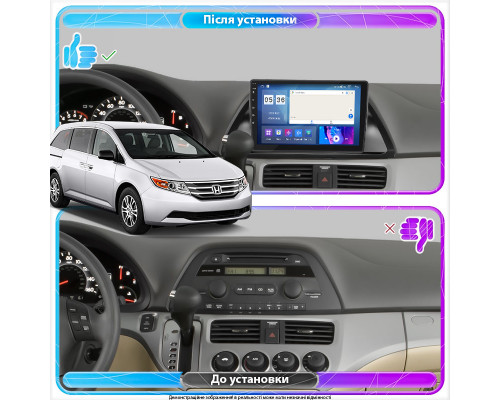 Штатная магнитола Lesko для Honda Odyssey IV 2008-2013 экран 10" 4/64Gb CarPlay 4G Wi-Fi GPS Prime