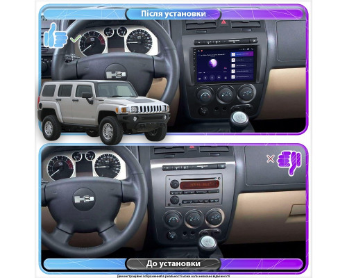 Штатная магнитола Lesko для Hummer H3  2005-2010 экран 9" 4/64Gb 4G Wi-Fi GPS Top