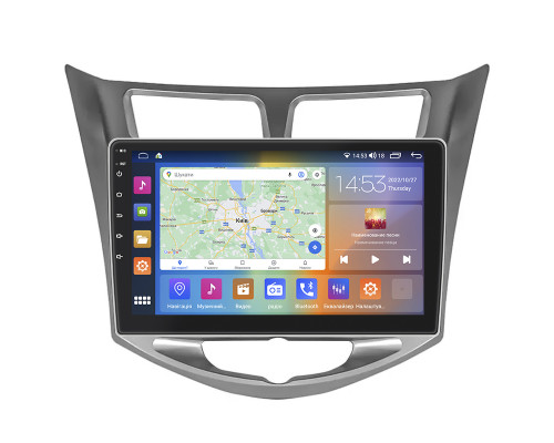 Штатная магнитола Lesko для Hyundai Accent IV 2010-2017 экран 10" 4/64Gb CarPlay 4G Wi-Fi GPS Prime