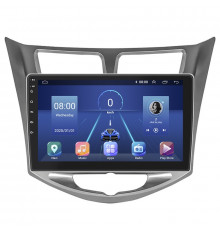 Штатная магнитола Lesko для Hyundai Accent IV 2010-2017 экран 10" 6/128Gb 4G Wi-Fi GPS Top