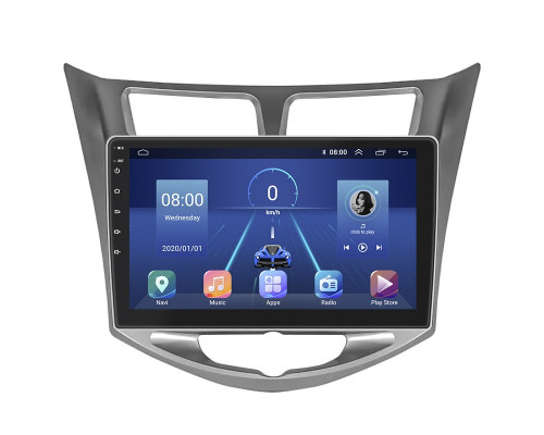 Штатная магнитола Lesko для Hyundai Accent IV 2010-2017 экран 10" 6/128Gb 4G Wi-Fi GPS Top