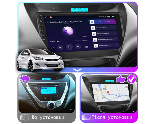 Штатная магнитола Lesko для Hyundai Avante V 2010-2015 экран 9" 2/32Gb Wi-Fi GPS Base