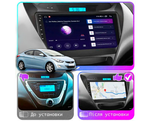 Штатная магнитола Lesko для Hyundai Avante V ver 2 2010-2015 экран 9" 2/32Gb Wi-Fi GPS Base