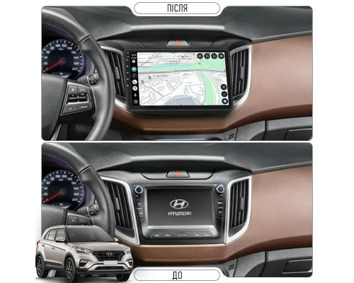 Штатная магнитола Lesko для Hyundai Creta I 2016-2020 экран 10" 6/128Gb 4G Wi-Fi GPS Top