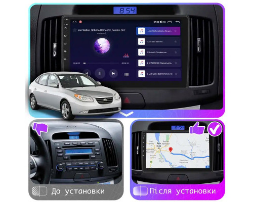 Штатная магнитола Lesko для Hyundai Elantra IV (HD) 2006-2011 экран 9" 2/32Gb Wi-Fi GPS Base