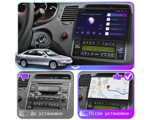 Штатная магнитола Lesko для Hyundai Grandeur IV 2005-2009 экран 9" 4/64Gb 4G Wi-Fi GPS Top