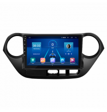 Штатная магнитола Lesko для Hyundai i10 II 2013-2016 экран 9" 4/64Gb 4G Wi-Fi GPS Top