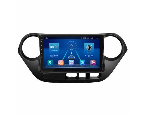 Штатная магнитола Lesko для Hyundai i10 II 2013-2016 экран 9" 4/64Gb 4G Wi-Fi GPS Top