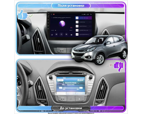 Штатная магнитола Lesko для Hyundai ix35 I 2010-2013 экран 10" 6/128Gb 4G Wi-Fi GPS Top
