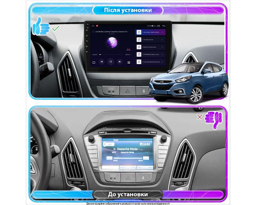 Штатная магнитола Lesko для Hyundai ix35 I Рестайлинг 2013-2015 экран 10" 6/128Gb 4G Wi-Fi GPS Top