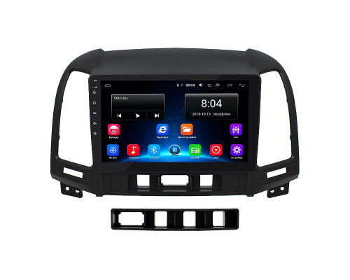 Штатная магнитола Lesko для Hyundai Santa Fe II 2005-2010 экран 9" 2/32Gb Wi-Fi GPS Base