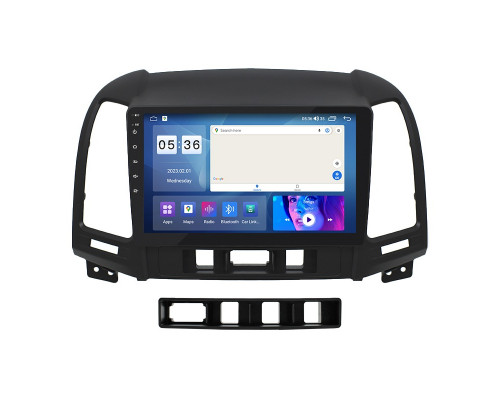 Штатная магнитола Lesko для Hyundai Santa Fe II 2005-2010 экран 9" 2/32Gb CarPlay 4G Wi-Fi GPS Prime