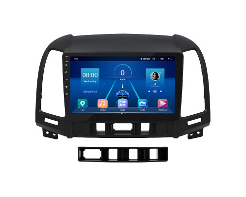 Штатная магнитола Lesko для Hyundai Santa Fe II 2005-2010 экран 9" 6/128Gb 4G Wi-Fi GPS Top