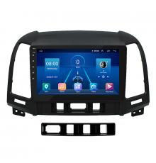 Штатная магнитола Lesko для Hyundai Santa Fe II Рестайлинг 2009-2012 экран 9" 2/32Gb 4G Wi-Fi GPS Top