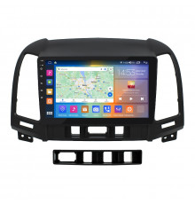 Штатная магнитола Lesko для Hyundai Santa Fe II Рестайлинг 2009-2012 экран 9" 2/32Gb CarPlay 4G Wi-Fi GPS Prime