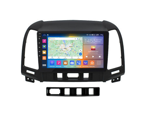 Штатная магнитола Lesko для Hyundai Santa Fe II Рестайлинг 2009-2012 экран 9" 2/32Gb CarPlay 4G Wi-Fi GPS Prime