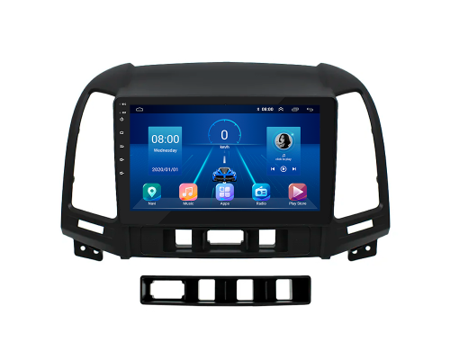 Штатная магнитола Lesko для Hyundai Santa Fe II Рестайлинг 2009-2012 экран 9" 6/128Gb 4G Wi-Fi GPS Top