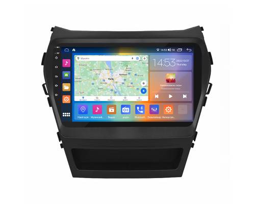 Штатная магнитола Lesko для Hyundai Santa Fe III 2012-2016 экран 9" 4/64Gb CarPlay 4G Wi-Fi GPS Prime