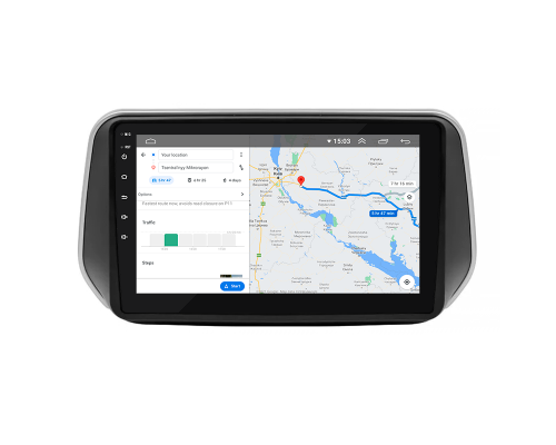 Штатная магнитола Lesko для Hyundai Santa Fe IV 2018-2021 экран 10" 2/32Gb 4G Wi-Fi GPS Top