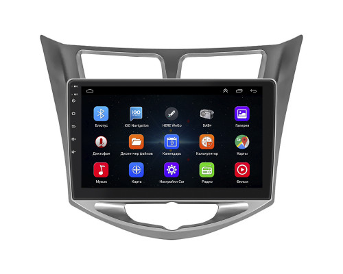 Штатная магнитола Lesko для Hyundai Solaris I 2010-2014 экран 10" 1/16Gb Wi-Fi GPS Base