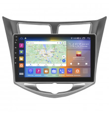 Штатная магнитола Lesko для Hyundai Solaris I Рестайлинг 2014-2017 экран 10" 2/32Gb CarPlay 4G Wi-Fi GPS Prime