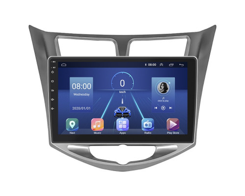 Штатная магнитола Lesko для Hyundai Solaris I Рестайлинг 2014-2017 экран 10" 6/128Gb 4G Wi-Fi GPS Top