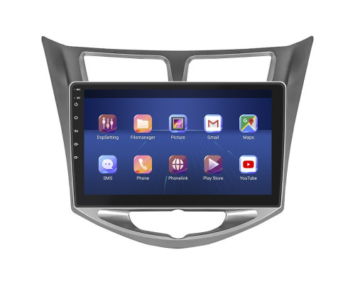 Штатная магнитола Lesko для Hyundai Solaris I Рестайлинг 2014-2017 экран 10" 6/128Gb 4G Wi-Fi GPS Top