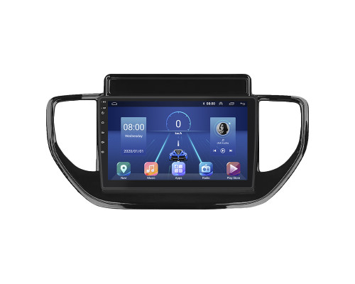 Штатная магнитола Lesko для Hyundai Solaris II Рестайлинг 2020-н.в. экран 9" 2/32Gb 4G Wi-Fi GPS Top