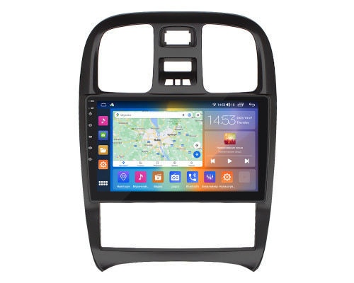 Штатная магнитола Lesko для Hyundai Sonata IV (EF) Рестайлинг 2001-2012 экран 9" 2/32Gb CarPlay 4G Wi-Fi GPS Prime