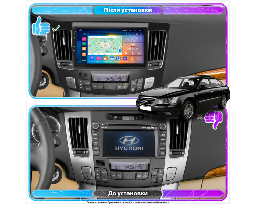 Штатная магнитола Lesko для Hyundai Sonata V (NF) Auto AC 2008-2010 экран 9" 2/32Gb CarPlay 4G Wi-Fi GPS Prime