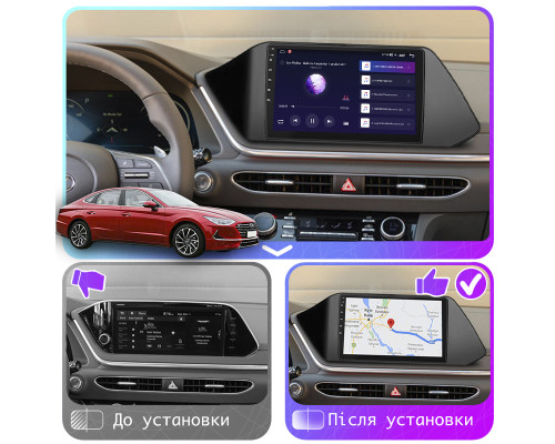 Штатная магнитола Lesko для Hyundai Sonata VIII (DN8) 2019-2020 экран 10" 4/64Gb 4G Wi-Fi GPS Top